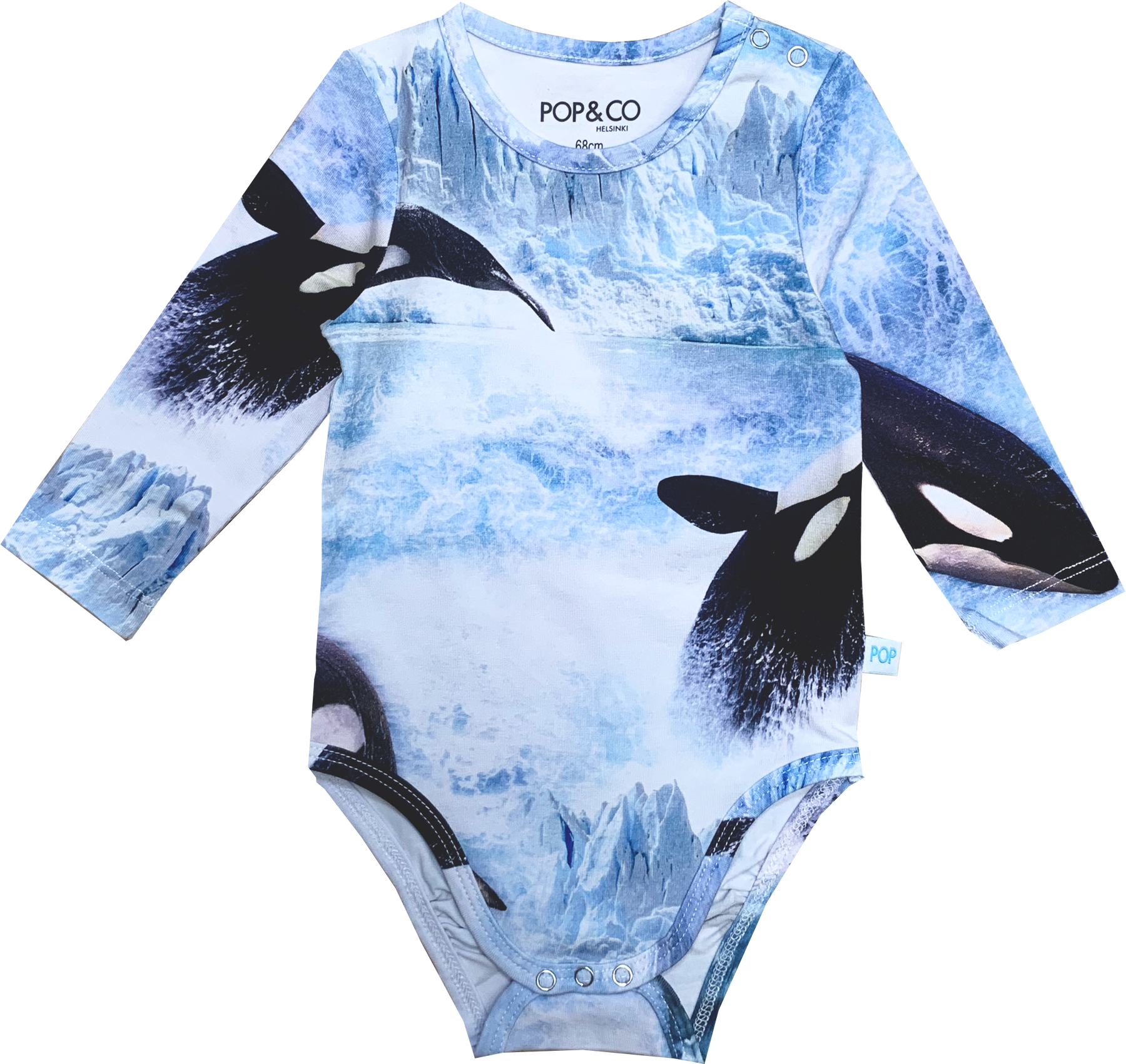 Whales Bodysuit light blue
